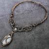Natural Moonstone Gemstone Handmade Copper Wire Wrap Jewelry Necklace 18" J7e35