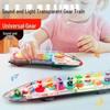 Universal Transparent Electric Toy Set: Racing Car, Train & Helicopter with Lights & Music for Children's Birthday Gift
