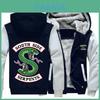 Men Serpents Riverdale Hoodies Zip Sweatshirts Thick Fleece Jacket Hooded Coat