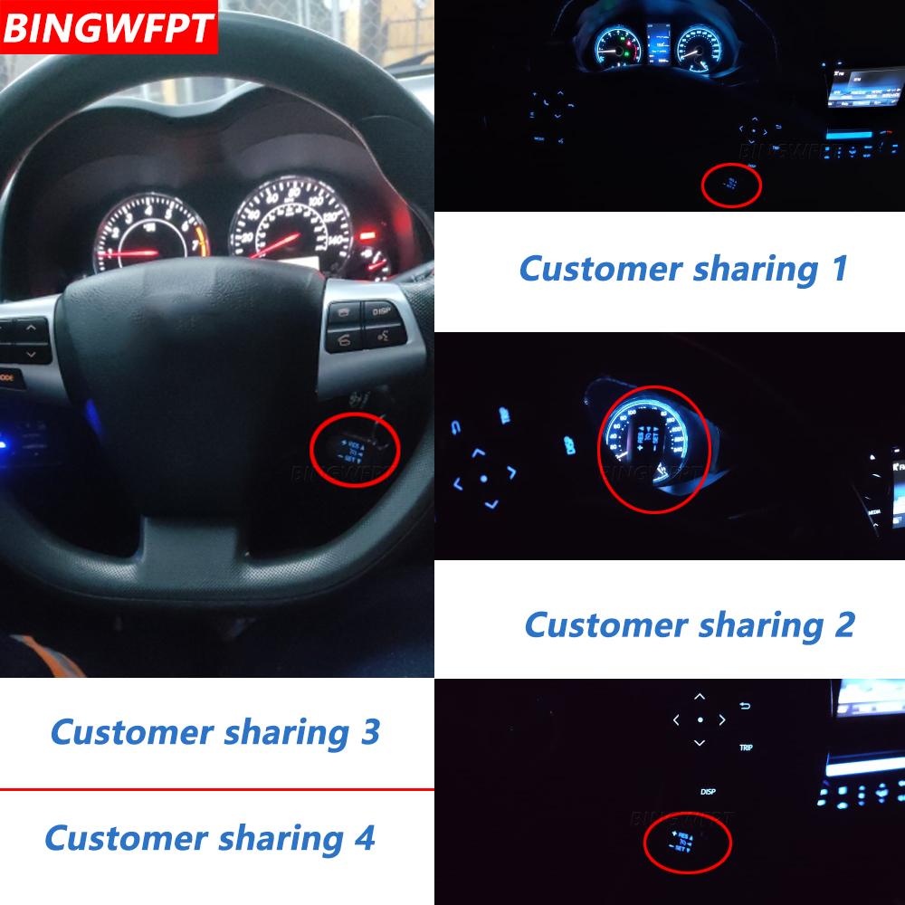 Blue Backlight Cruise Control Switch 45186-0K120-C0 For Toyota Hilux Revo Fortuner 2017-2020 84632-34011 Steering Wheel Cover