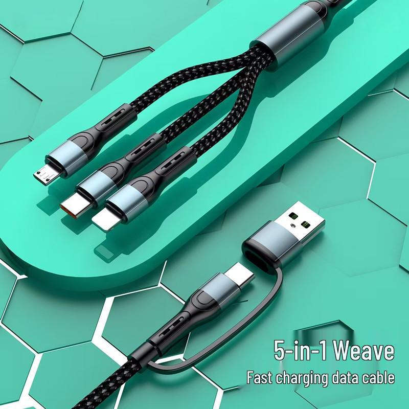 100W Fast Charging 3-in-1 Data Cable for Apple, Type-C, and Huawei Devices