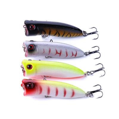 4 τεμάχια Τεχνητό Ψαράκι Popper Top Water Βιονικό για Bass, Pike Τεχνητό Δόλωμα 3D Μάτια Αλιευτικό Εξοπλισμό