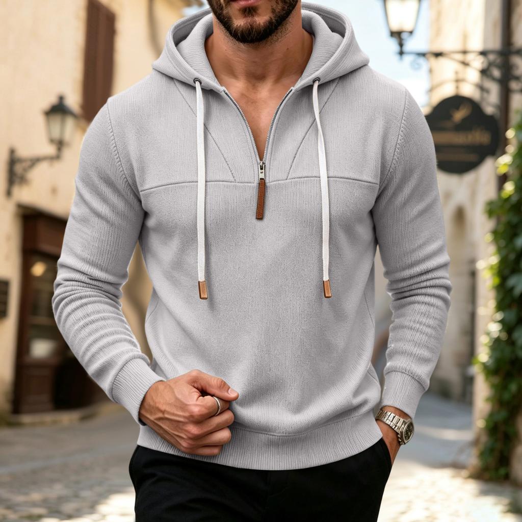 Men's Color Pullover Hoodie Sweatshirt for Casual Daily Wear