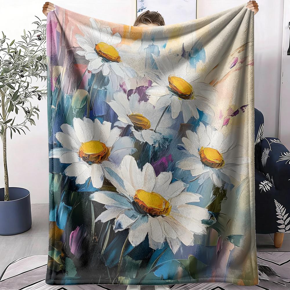 Daisy Cute Throw Soft Flannel AC Blanket Lightweight Summer Nap Throw Cozy  Blanket for Sofa Bed Travel Home