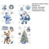 Transparent Holiday Glass Clings 4Pcs Christmas Static Window Clings, Blue Santa Snowman Reindeer Penguin Winter Wonderland Wall Decals Stickers,