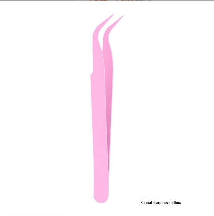 Golden Feather Eyelash Tweezers Set for Professional Artists - Bead Stitching and Grafting Tool
