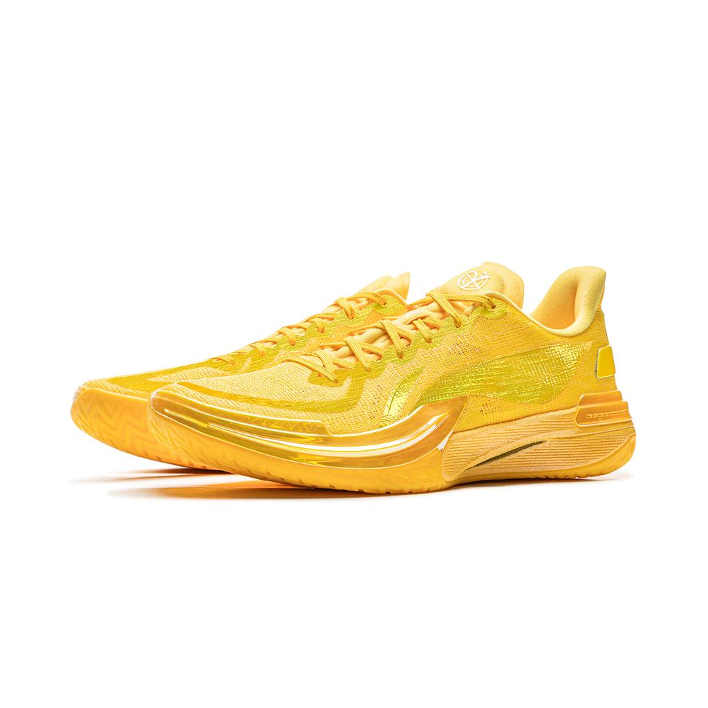 New LiNing Gamma Cushioning Anti Slip And Wear Resistant Support Low Top Basketball Shoes Men's Neon Mango Yellow ABAV035-18