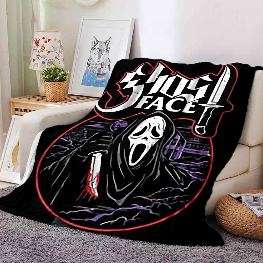 

1pc Ghostface Soft Warm Throw for Home, Office, Trave, All-Season Cozy Bedding Gift, Office Cozy Accessory 1163 80cmx120cm(31inx47in)