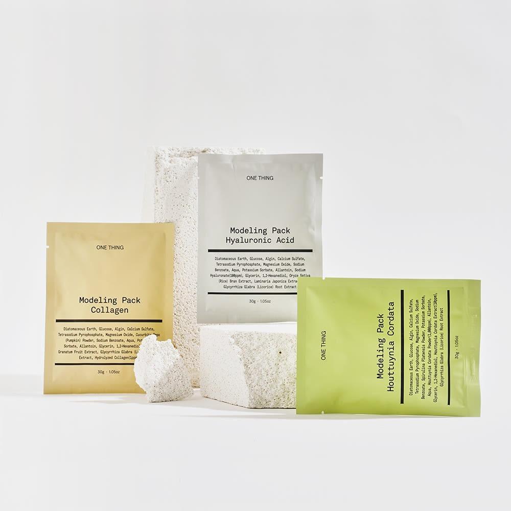 ONE THING Large Size Modeling Pack Houttuynia Cordata Soothing Pore Care 1kg with Tool Set