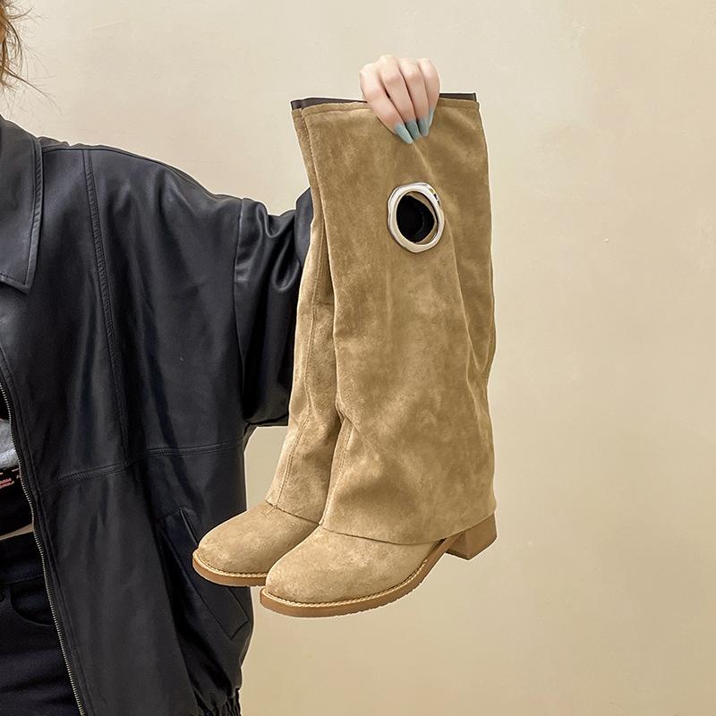 

Ботильоны в стиле ретро с острым носком, полусапоги, женские ботинки, осенне-зимняя модная дизайнерская модель, ботинки-трубы с металлическим кольцом, облегающие ботинки 40 абрикосовый