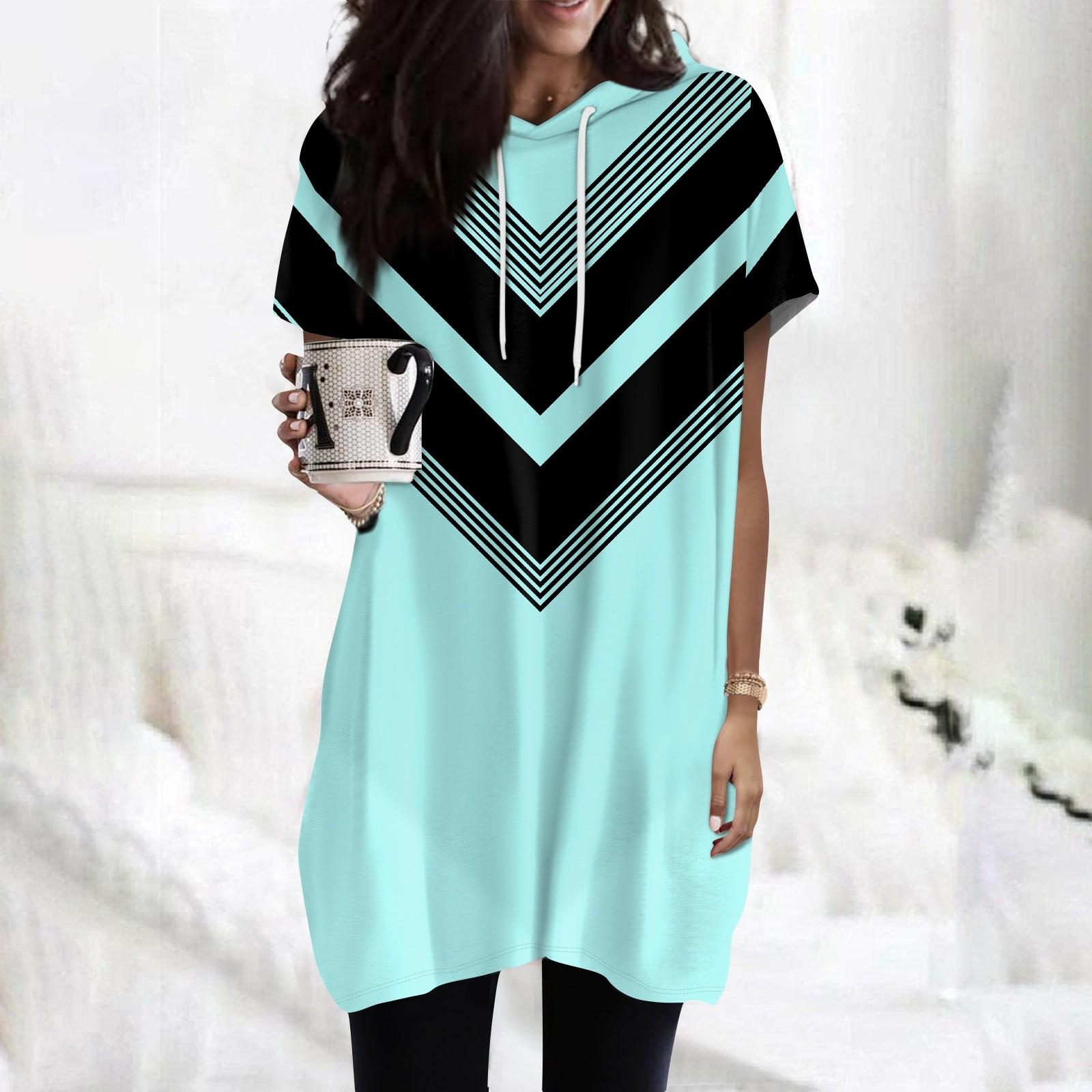 

Женские толстовки, повседневные рубашки с короткими рукавами, модные туники с принтом, топы с карманами L