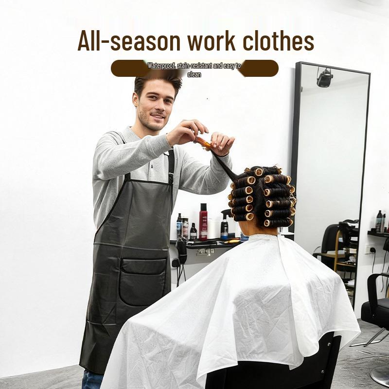 Wasserdichte Professionelle Haarfärbe- und Haarschneide-Schürze mit Verstellbaren Trägern für Friseure