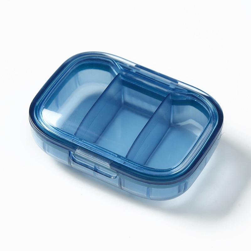 Portable Mini Pill Organizer 3-Compartment Travel Pill Case Compact Daily Medicine Storage Box Lightweight Pocket-Sized