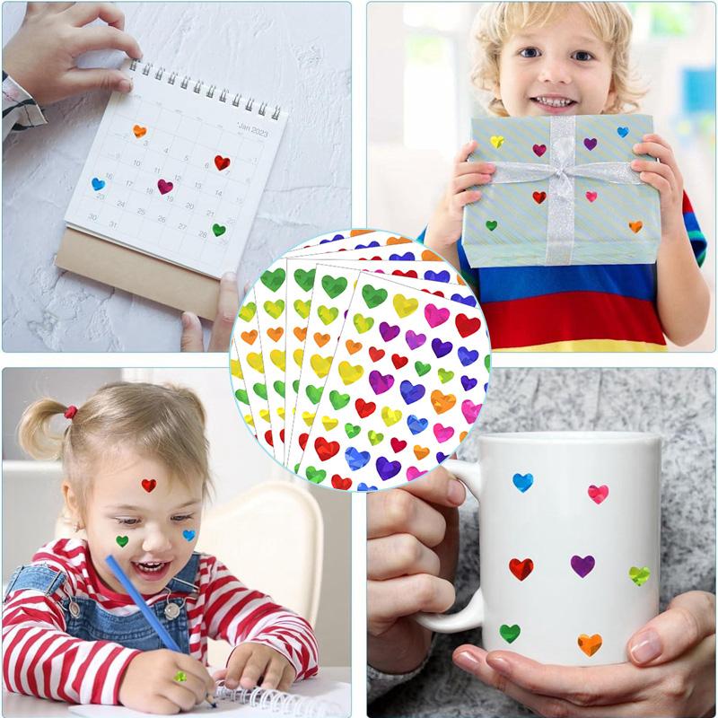 30/10Sheets Star Dot Heart Stickers Kids Birthday Party Favors Glitter Adhesive Sticker Reward Chart Labels Gift DIY Decoration