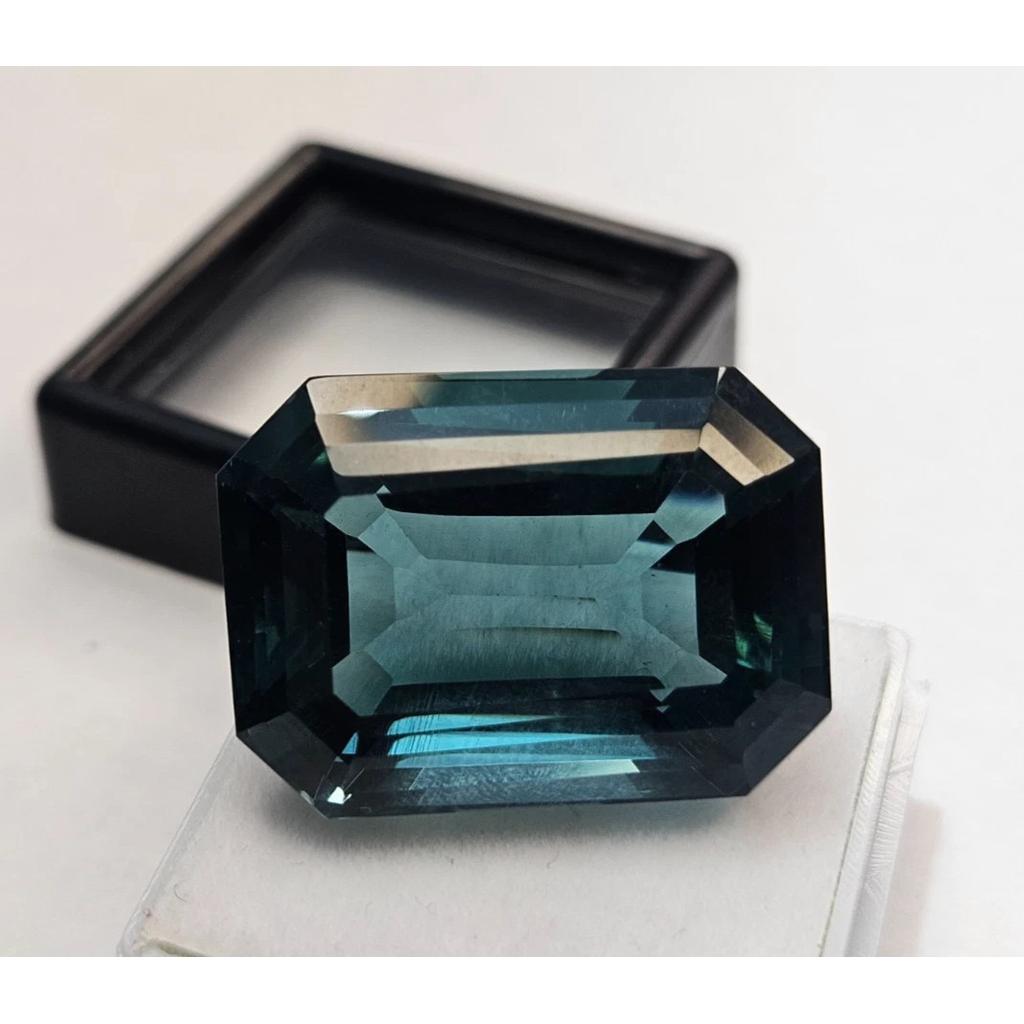 Emerald Cut Natural Teal Blue Tourmaline For 42+ Ct Stunning Loose Gemstone