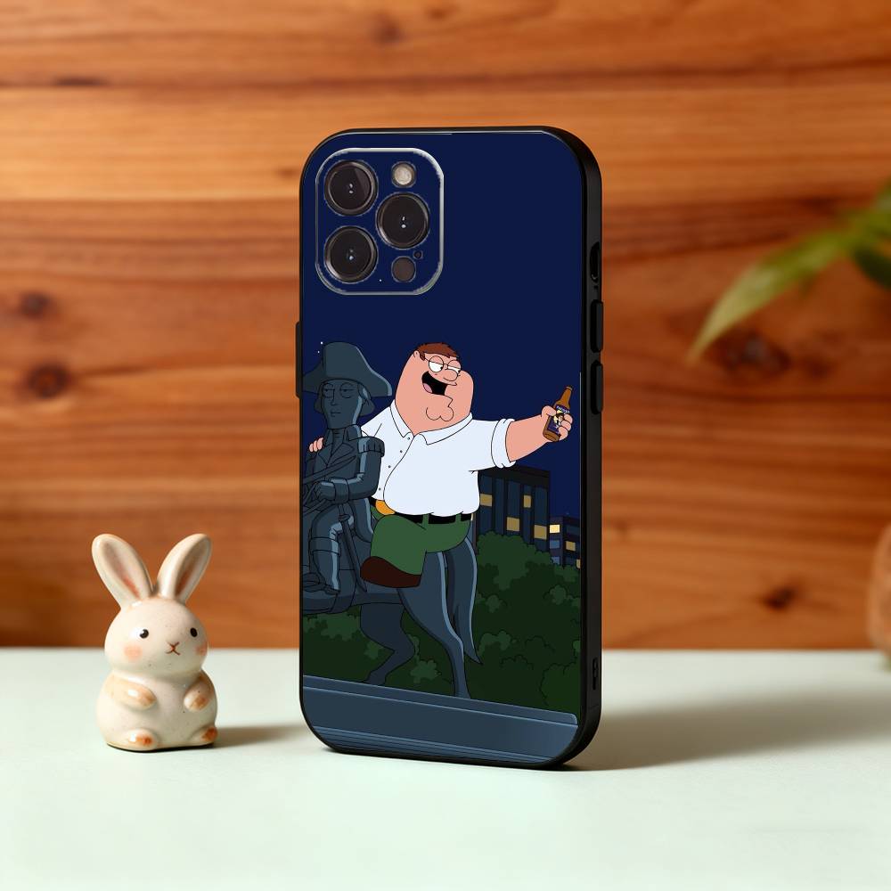 F-Family Funny G-Guy Phone Case For iPhone17,16,15,14,13,12Plus,Pro Max,XS,5G Soft Silicone Black Cover