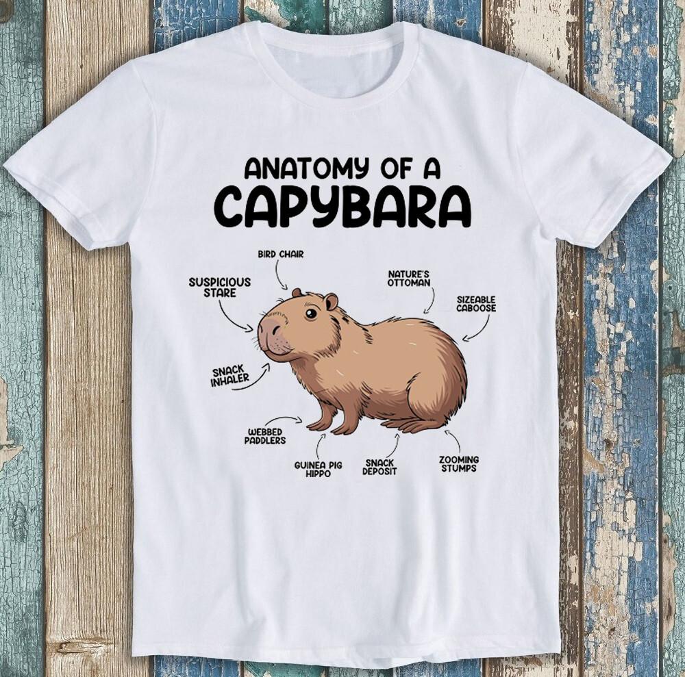 

Anatomy of a Capybara Cute Animal Meme Funny Gift Tee T Shirt 1895 L