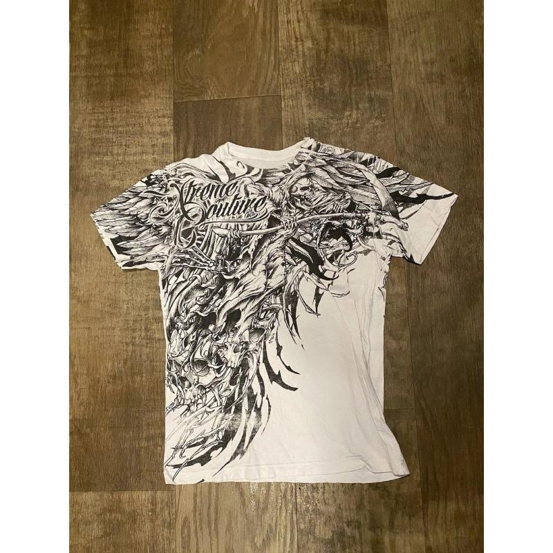 European and American men's summer fashion skull letter print comfortable and breathable round neck T-shirt outdoor street top