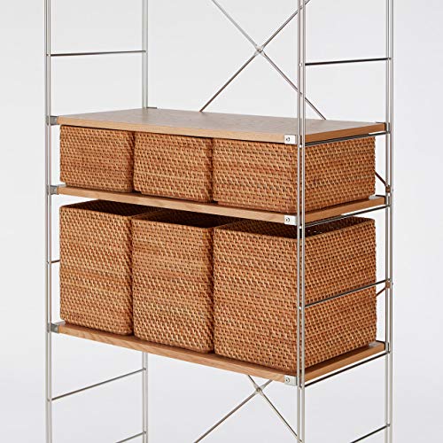 MUJI Stackable Rattan Rectangular Basket, Medium (V) Approx. 36cm W X 26cm D X 16cm H 47381306 Basket
