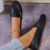 Fashion Flat single shoes women 2025 spring new foreign trade fashion belt buckle round head comfortable slip-on casual bean shoes