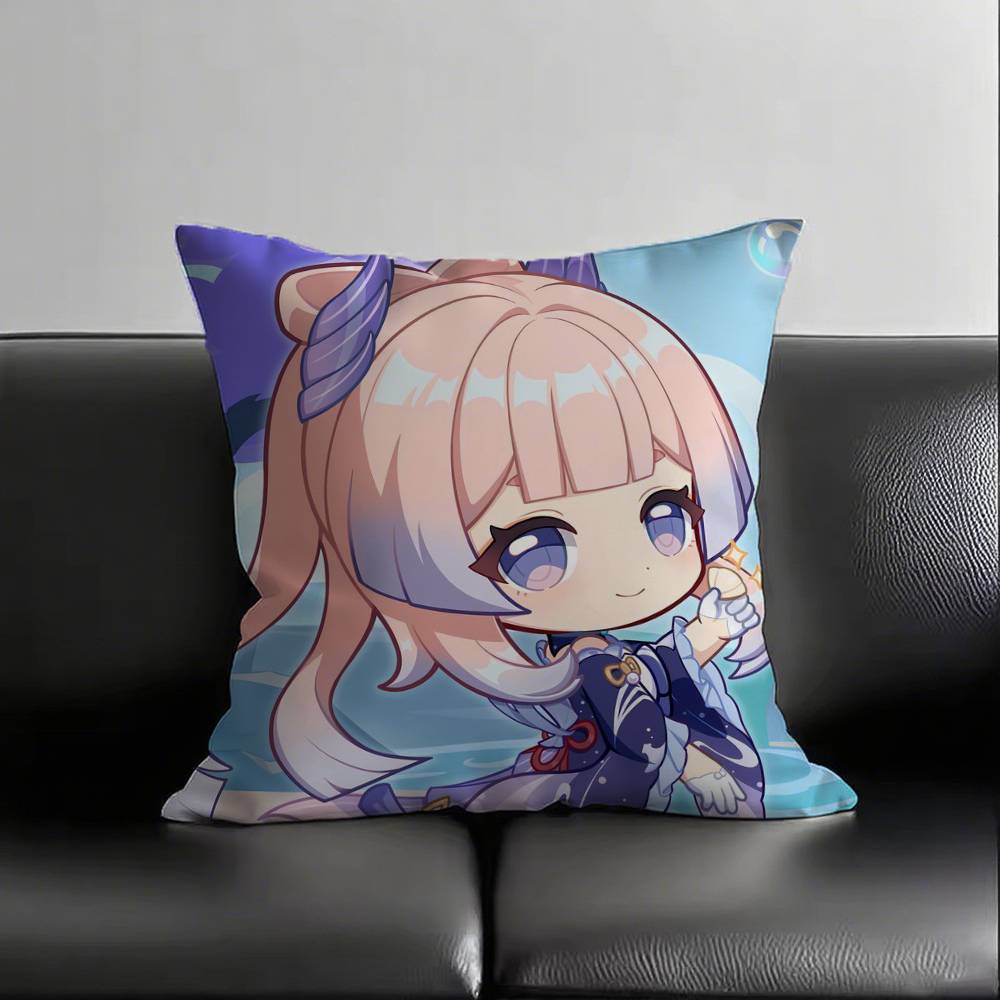 1pc Sangonomiya Kokomi And Sea Genshin Impact Pillow Case Fashion Square Pillowcase Bedroom Sofa Room Ins Decoration Leisure