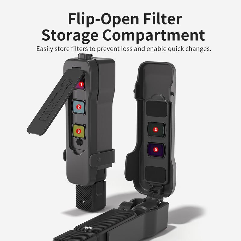 Schutzhülle für DJI OSMO Pocket 3 Flip-Cover mit 5 Filterschlitzen und Gummiband Pocket 3 Zubehör