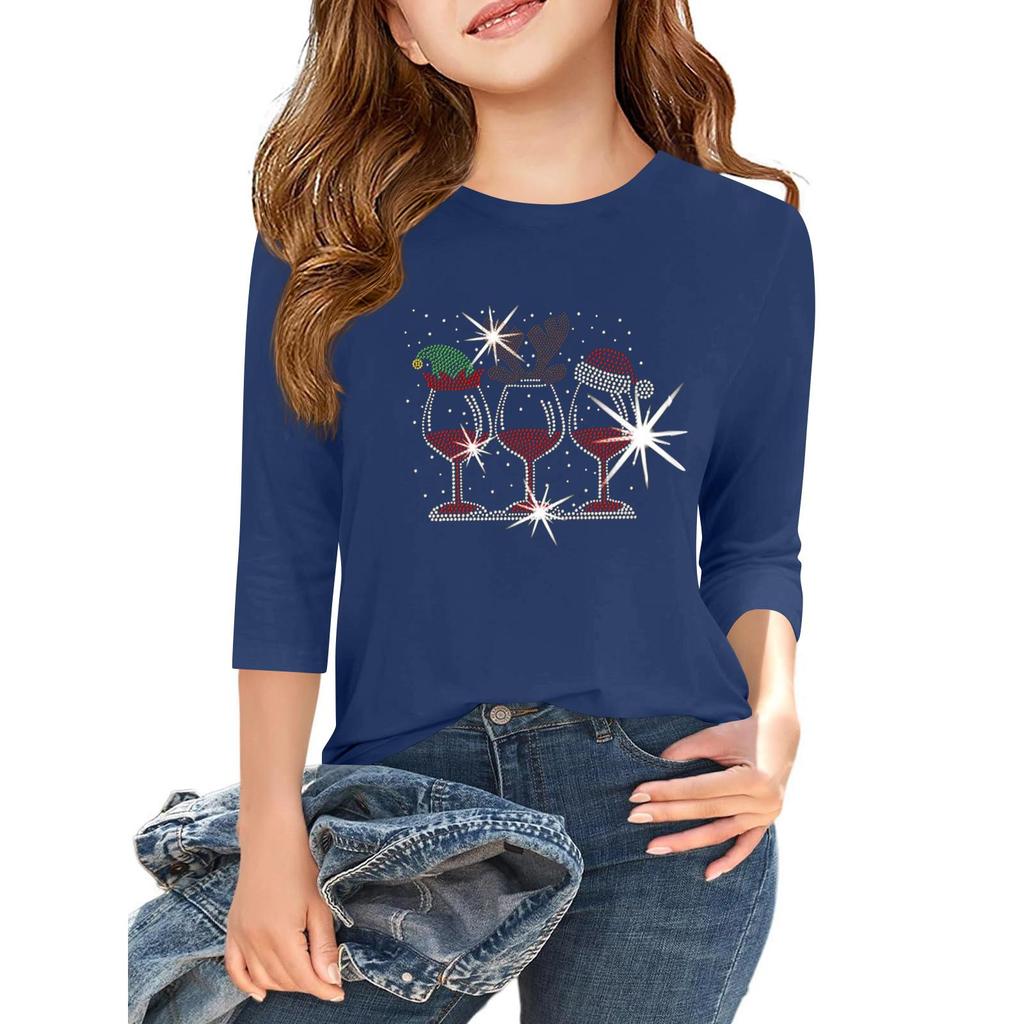 Dětské ležérní tričko s 3/4 rukávem a potiskem ke Dni nezávislosti, s kulatým výstřihem