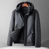 FAPAI Men's Hooded Detachable Sheepskin Leather Down Jacket