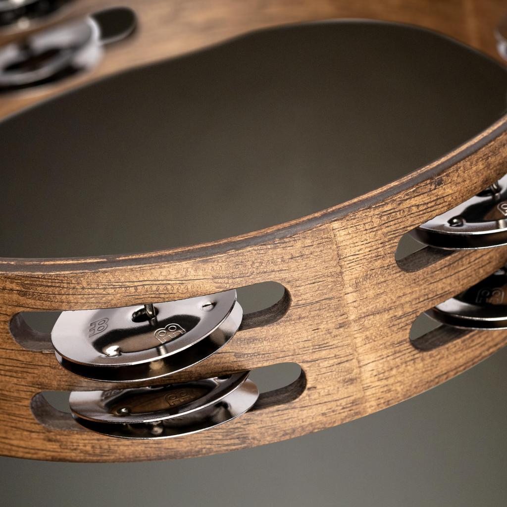 MEINL Percussion Compact Wood Tambourine Stainless Steel 2-rows CTA2WB [Domestic Genuine Product]