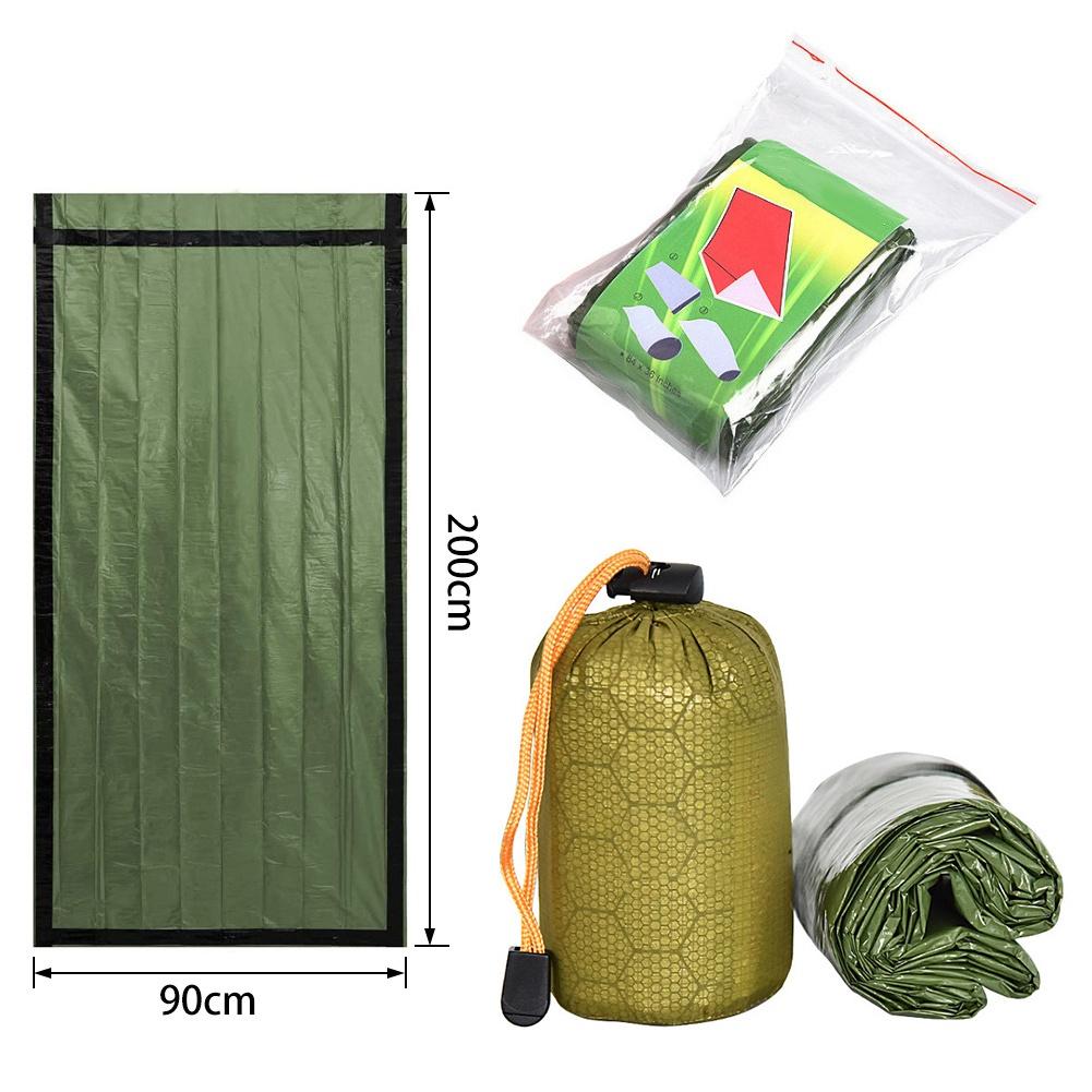 Saci de dormit de urgență pentru supraviețuire, prim ajutor, sac de bivy, cort din folie de aluminiu PE pentru camping și drumeții în aer liber, protecție solară