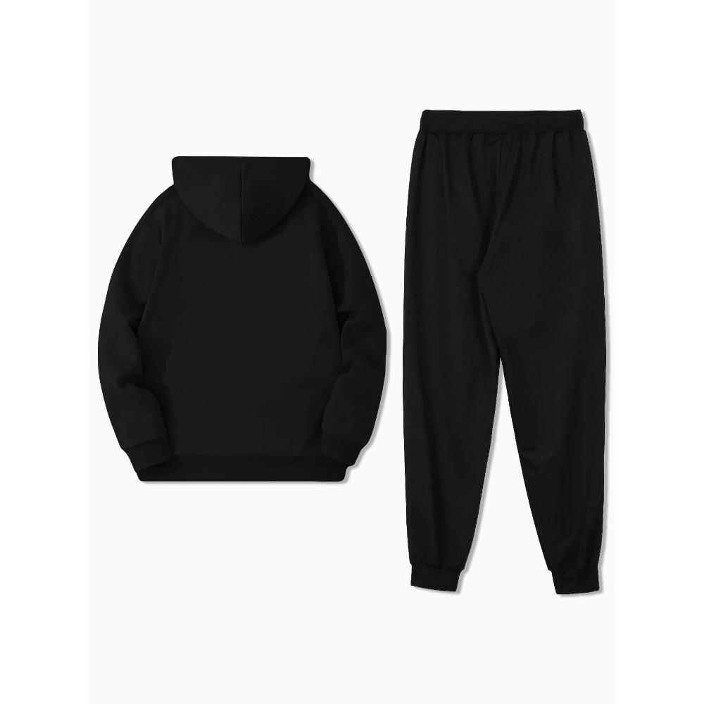 Retro Men's Autumn and Winter Casual Loose Hooded Sportswear Set Fashionable and Trendy Clothing Paired with Pants
