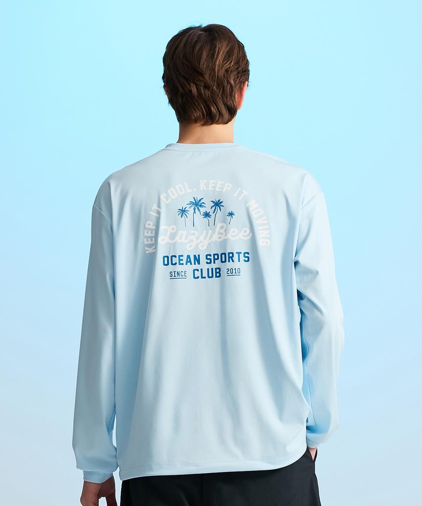 Leijibi Airfresh String Top Oversized M Long Sleeve Rash Guard Sky Blue