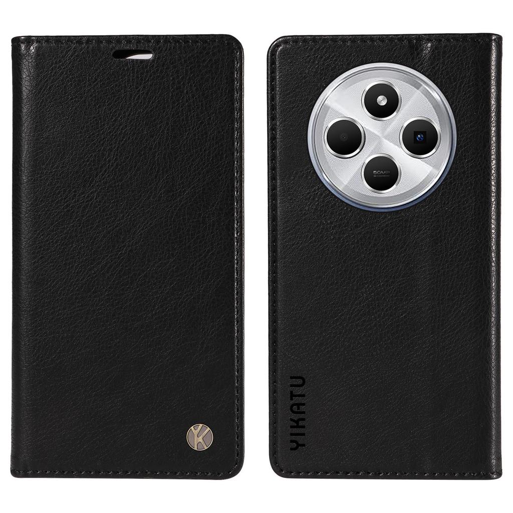 YIKATU YK-006 For Xiaomi Poco C75 4G/Redmi 14R 5G/14C 4G Case Wallet Litchi Grain Leather Phone Cover Magnetic Auto-Absorbed