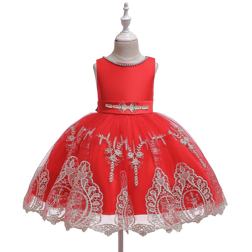Girls  Princess Dress Children s Fashion Show Party Dress Halloween Children s Dress 752 100cm красный