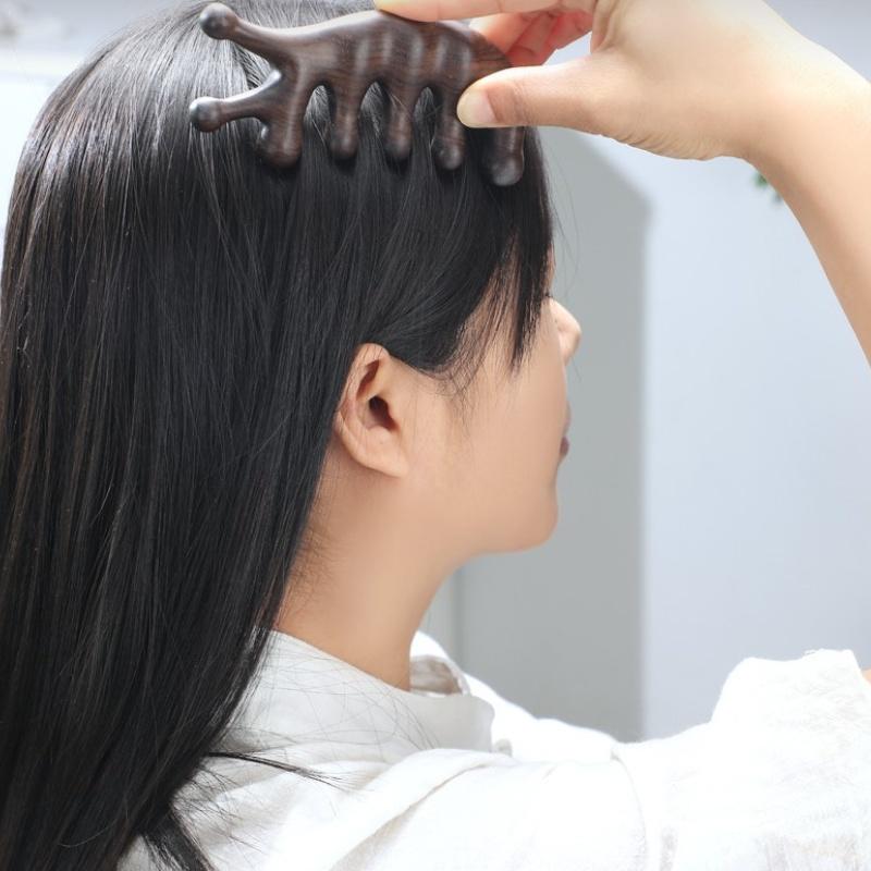 Comb Ladies' Comb Meridian Comb Massage Comb Round Tooth Comb Multifunctional Sandalwood Comb Portable Round Head Comb Five Tooth Massage Comb