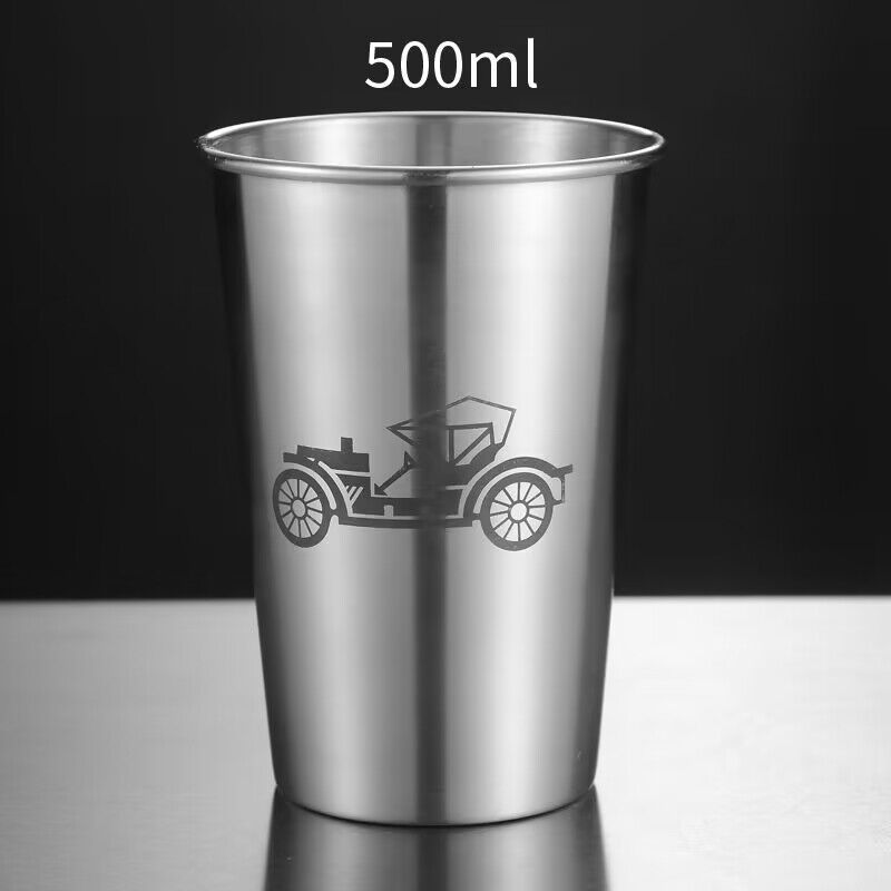 Stainless Steel Beer Wine Cup Portable Silver Beer Tumbler Cocktail Juice Milk Cup Metal Drinking Mug For Bar Outdoor Drinkware
