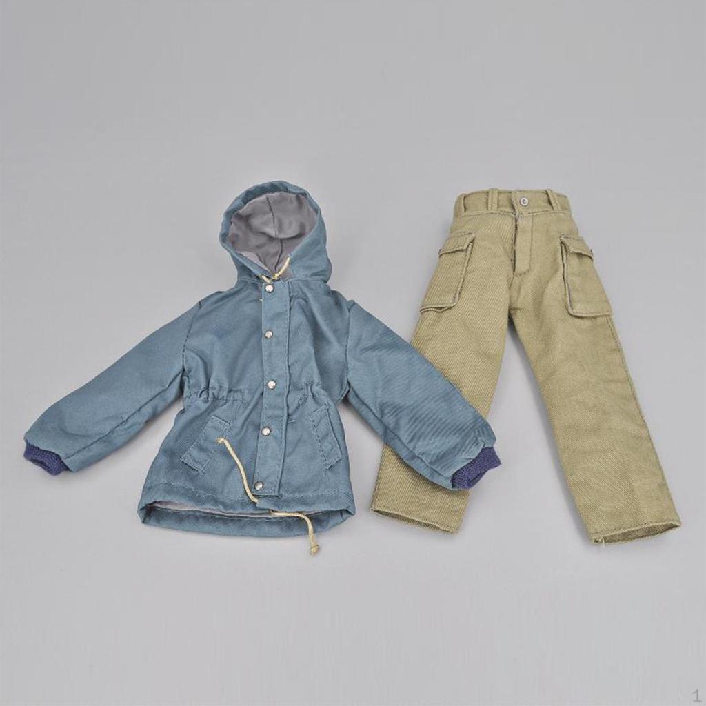1/6 Figure Coat Pant Set Doll Clothes Miniature Uniform for 12 inch Body