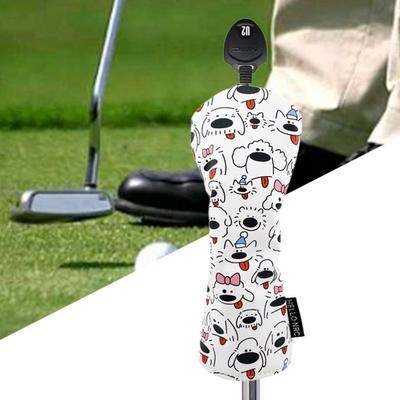 PU Leather Golf Wood Headcover Cartoon Printed Golf Club Protector  Golf Supplies