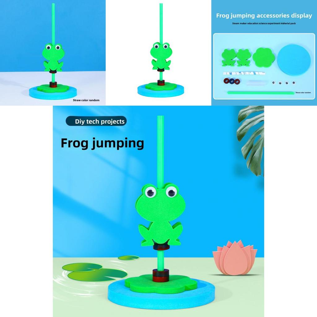 Magnet Bouncing Frog Experimental Assembly Material Set Children Puzzle Toy For Educational Play
