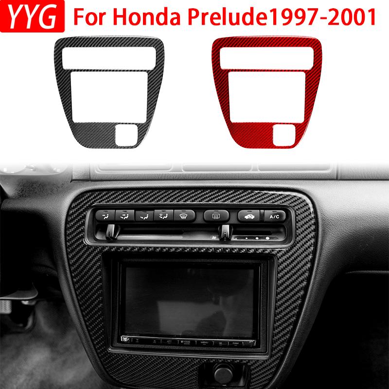 For Honda Prelude1997 1998 1999 2000 2001 Carbon fiber car accessories Interior Air Condition Multimedia Adjust Panel Cover Trim