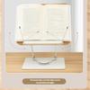 Reading Books Holder Desktop Book Laptop Stand with 360 Degree Rotating Base Wooden Panel Page Clip Foldable Angled