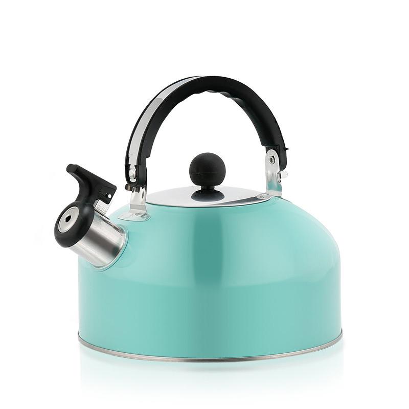 410 Stainless Steel Whistle Thermal Kettle Induction Cooker Heating Teapot for Portable Trips Camping Kettle Ergonomic Handle