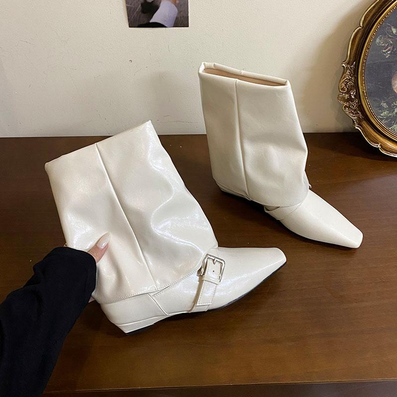 Fashion Female Slip On Footwear Women Modern Ankle Boots Low Heel Shoes Fashion Square Toe Ladies Short Boots Shoes
