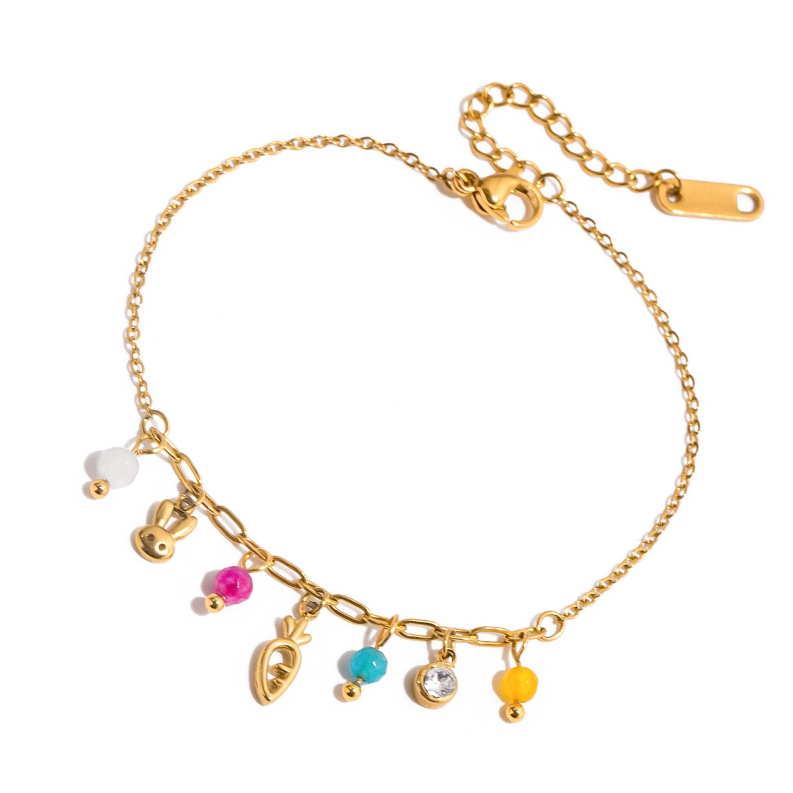 

Нежный цветочный дизайн Браслет-цепочка из нержавеющей стали с регулируемой длиной для женщин и девушек, подарок 3