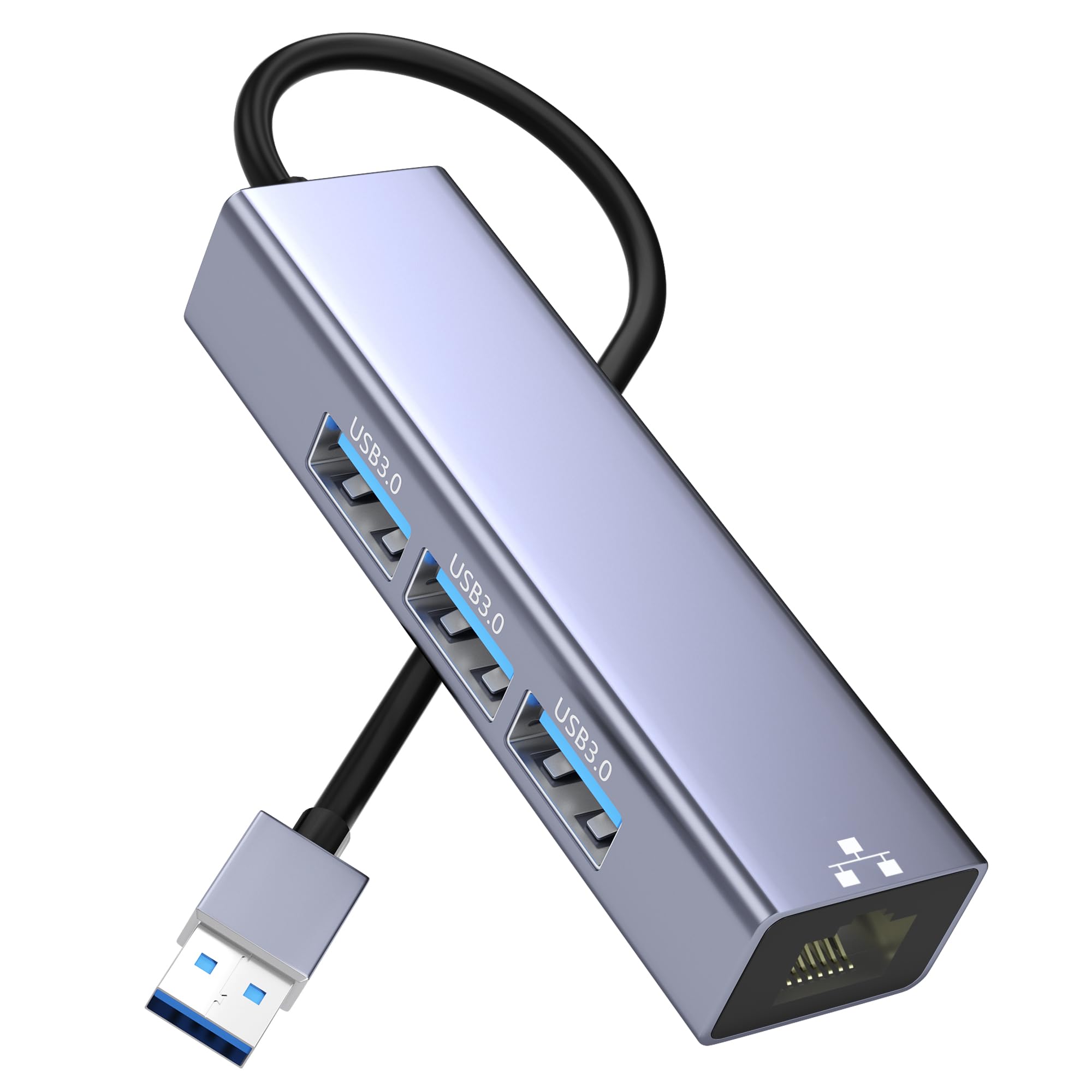 USB-хаб USB-адаптер для преобразования в LAN Проводной LAN-адаптер Адаптер Ethernet 100 Мбит/с RJ45 Расширение 5 Гбит/с Высокоскоростная передача данных LAN Ethernet-конвертер LAN