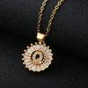 Shein Copper Zircon Round Alphabet Pendant Necklace