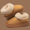 Thick Platform Faux Fur Snow Boots Women 2025 Winter Non-Slip Long Plush Ankle Boots Woman Solid Color Slip-On Warm Cotton Shoes
