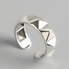 Temperament Glossy rhombus Ring Opening Ring Silver Color Ring Jewelry For Women Gifts Party