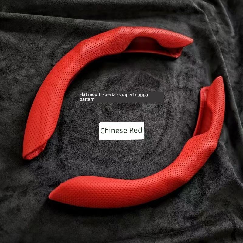 New Car Steering Wheel Cover, Four-Season Anti-Slip, High-End, Lightweight, Durable, Breathable, Nappa Leather, Suede Handlebar Cover