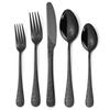 Chinese Patterned Stainless Steel Tableware Set for Household Knives  Forks  Spoons  Black 20/40 Piece Set